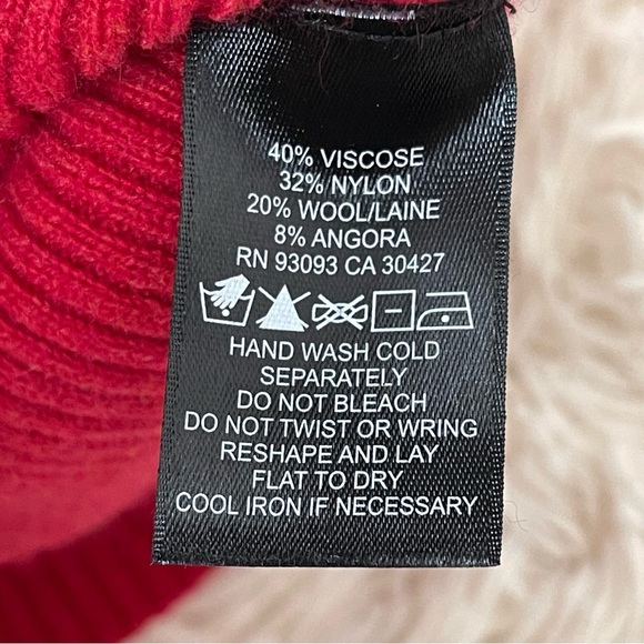 Nic + Zoe PRAISE SWEATER viscose wool angora red boat neck SZ L pullover knit - Picture 7 of 7